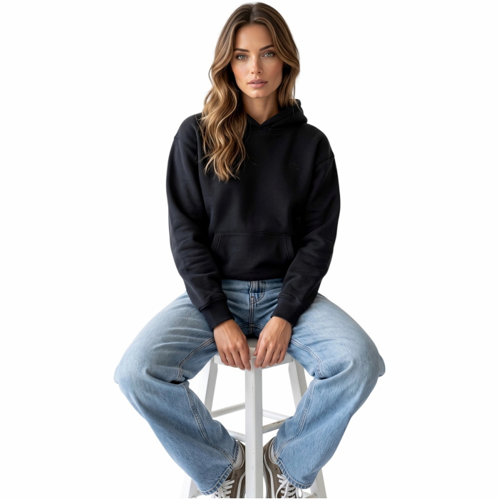 Felpa donna VANS caldo cotone con cappuccio logo tono su tono e tasca frontale