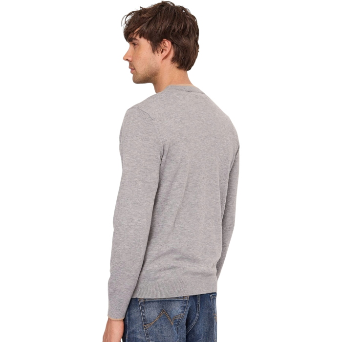 Maglia uomo GAUDI' filato rasato girocollo orli elastici con bordi a contrasto