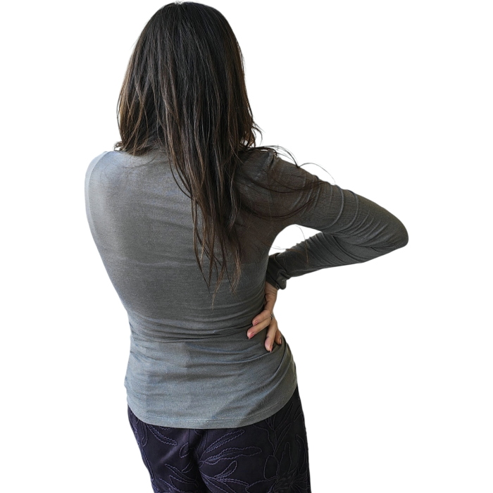 Maglia donna IMPERIAL sottile sotto giacca misto lana/lyocell collo alto