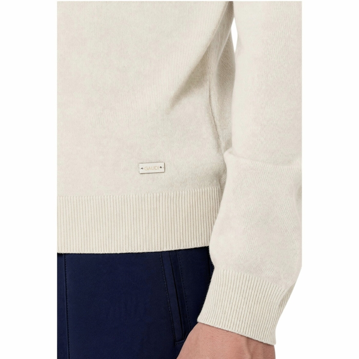 Maglia uomo GAUDI' tinta unita misto lana/cashmere girocollo