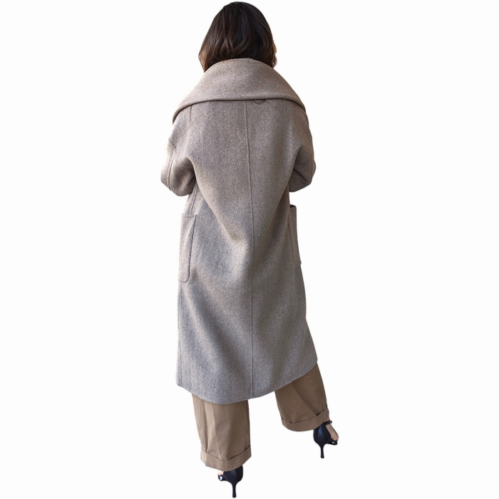Cappotto donna IMPERIAL misto lana over fit con sciarpa tono su tono