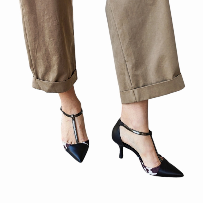 Pantalone donna SAIPH 100% caldo cotone mod. Balloon capri con pence e risvolti 