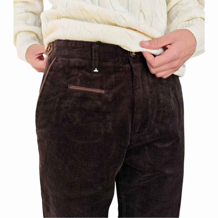 Pantalone uomo BERNA cropped fit in velluto a coste puro cotone