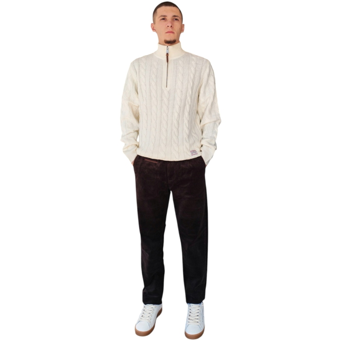 Pantalone uomo BERNA cropped fit in velluto a coste puro cotone