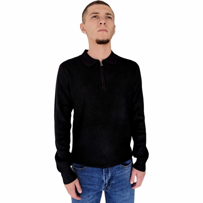   Maglia uomo GIANNI LUPO misto viscosa lavorazione costine colletto con zip