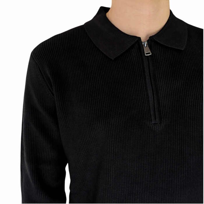   Maglia uomo GIANNI LUPO misto viscosa lavorazione costine colletto con zip