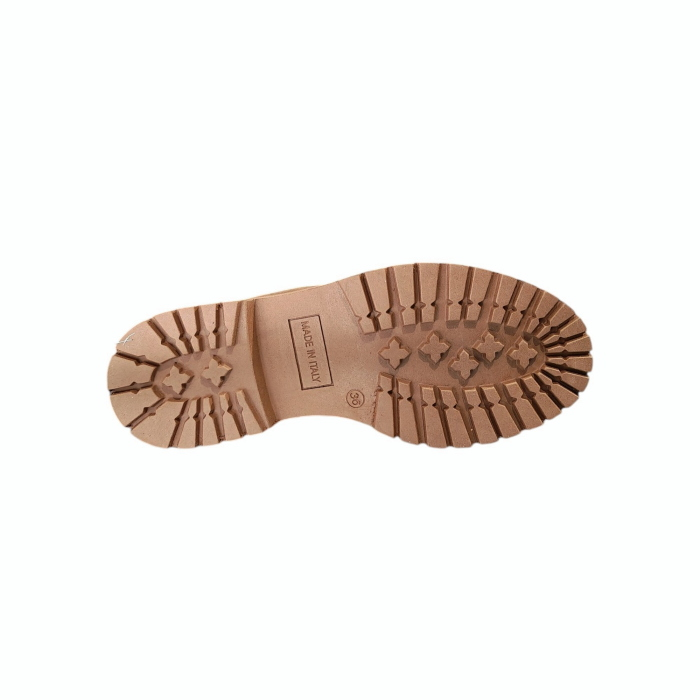 Scarpa donna OVYE' stivaletto in pelle modello barca con interno in ecopelliccia