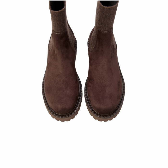 Scarpa donna OVYE' Chelsea Boot in camoscio con inserto elasticizzato laterale