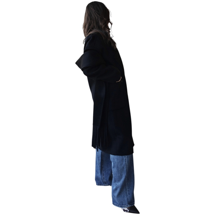   Cappotto donna IMPERIAL misto lana over fit con sciarpa tono su tono