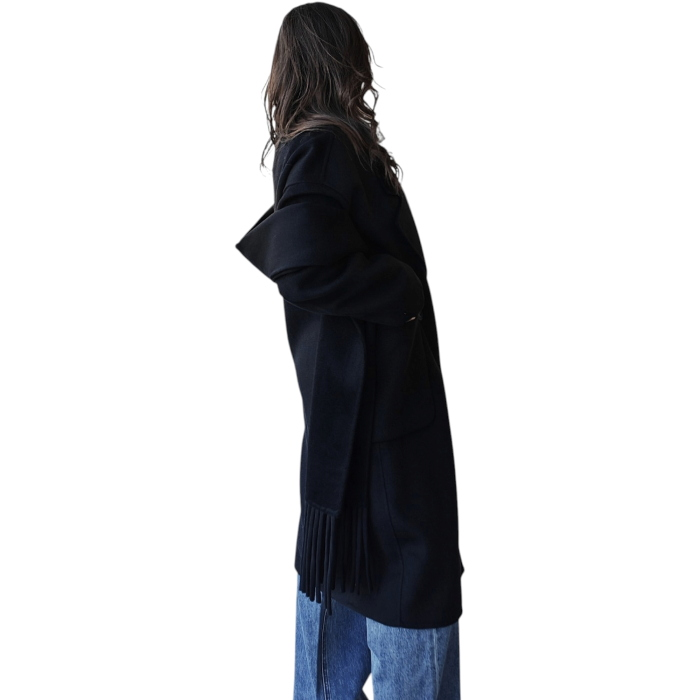   Cappotto donna IMPERIAL misto lana over fit con sciarpa tono su tono