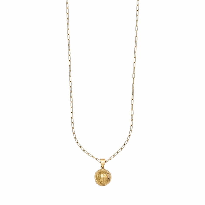 Collana donna NALI' 100% acciao inox catenina lunga con pendente mappamondo 