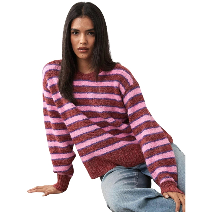 Maglia donna VANS misto lana girocollo relaxed fit a righe