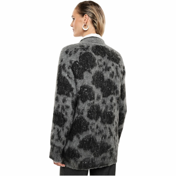 Cardigan donna IMPERIAL oversize stampa sfumata scollo a V con bottoni