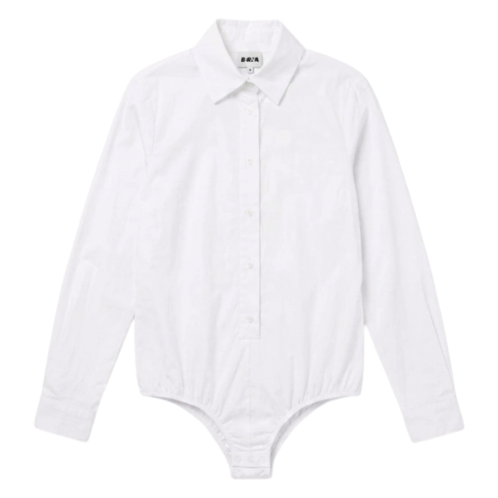 Camicia donna BERNA a body tinta unita puro cotone slim fit collo classico