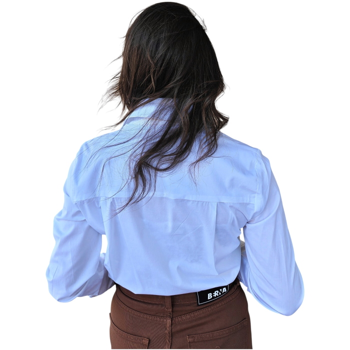 Camicia donna BERNA a body tinta unita puro cotone slim fit collo classico