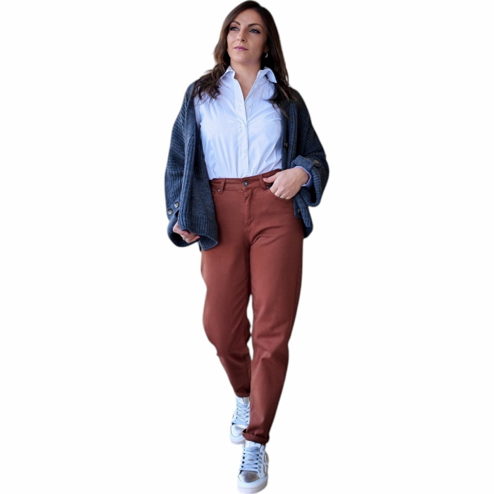 Camicia donna BERNA a body tinta unita puro cotone slim fit collo classico