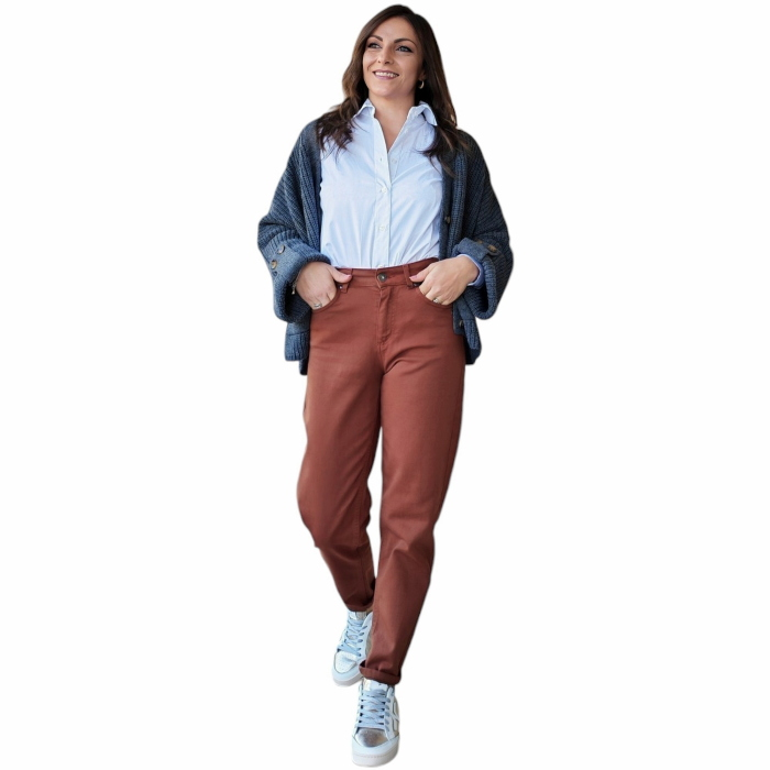 Camicia donna BERNA a body tinta unita puro cotone slim fit collo classico