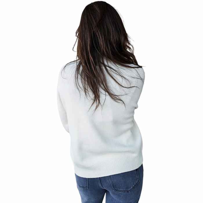 Maglia donna IMPERIAL in viscosa relaxed fit collo alto manica 3/4