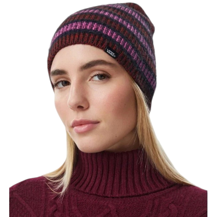 Berretto donna VANS plaimor Beanie costine multicolor a righe