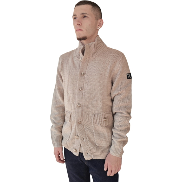 Cardigan uomo GIANNI LUPO misto lana con bottoni e tasche anteriori