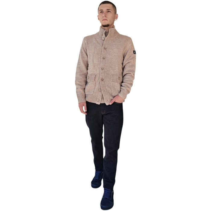 Cardigan uomo GIANNI LUPO misto lana con bottoni e tasche anteriori