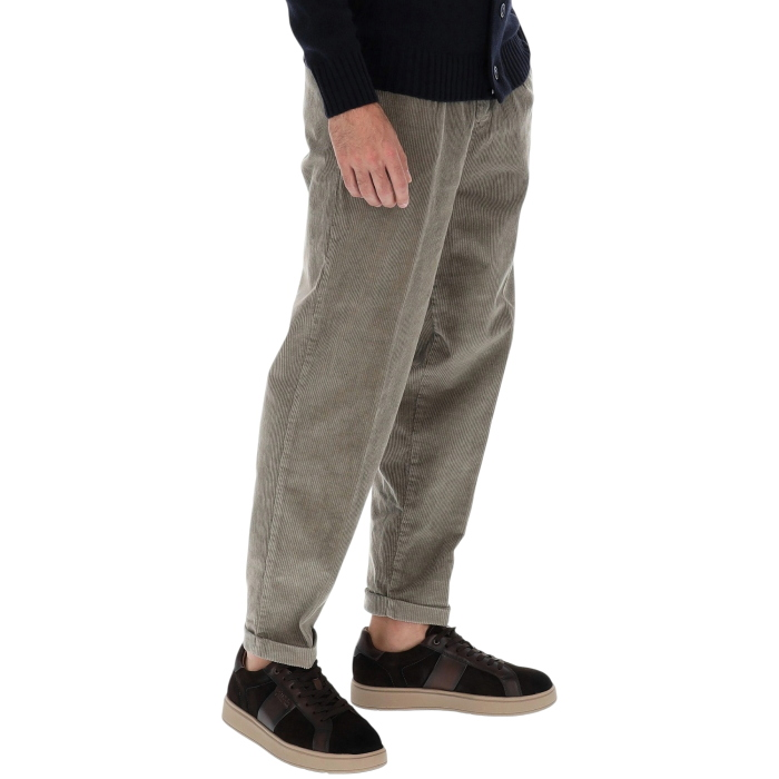 Pantalone uomo GIANNI LUPO in velluto misrocostine carrot fit con pence