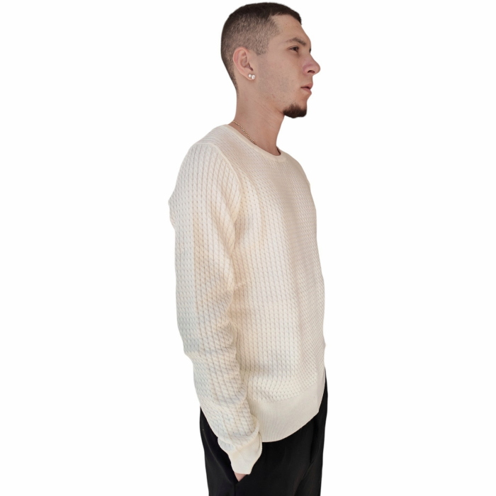 Maglia uomo GIANNI LUPO girocollo misto lana lavorazione a treccine