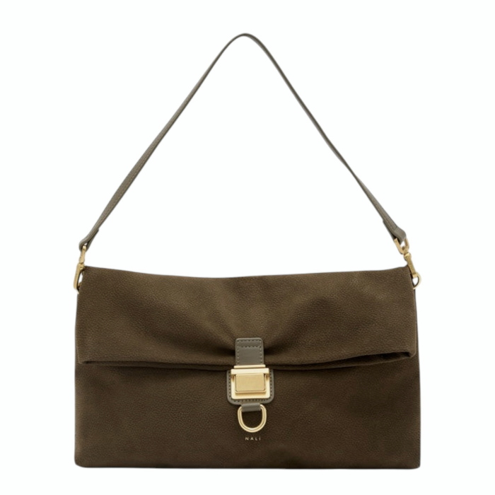 Borsa donna NALI' a spalla in similpelle martellata con patta capovolta