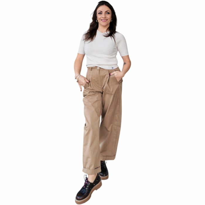 Maglia donna BERNA misto caldo viscosa girocollo manica corta a palloncino