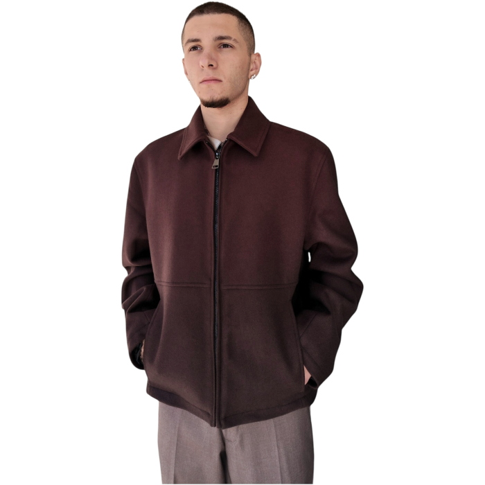 Cappotto uomo IMPERIAL modello camicia corto panno misto lana con zip