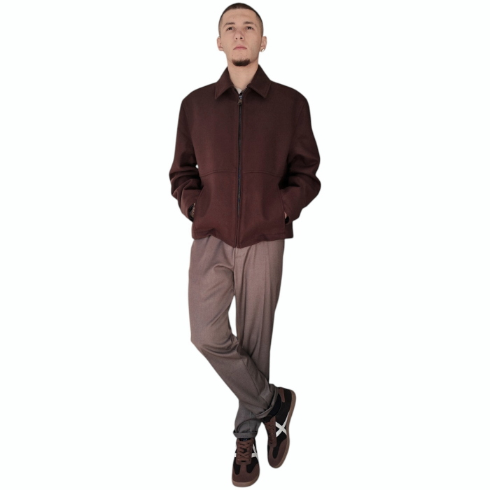 Cappotto uomo IMPERIAL modello camicia corto panno misto lana con zip