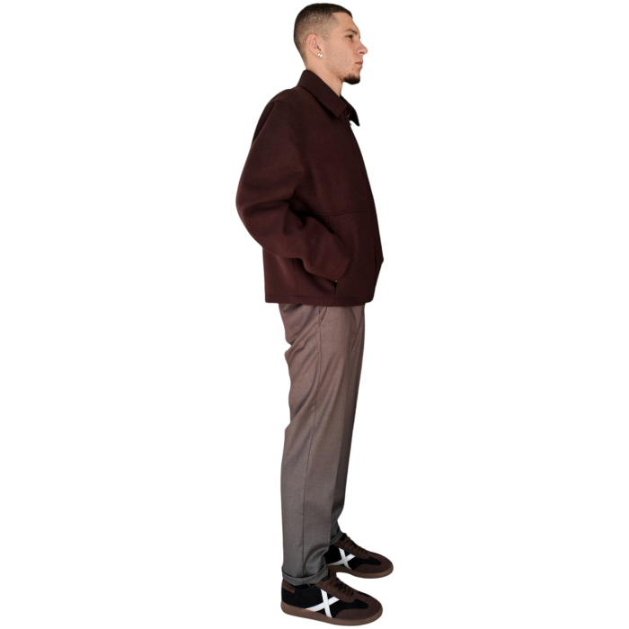 Cappotto uomo IMPERIAL modello camicia corto panno misto lana con zip