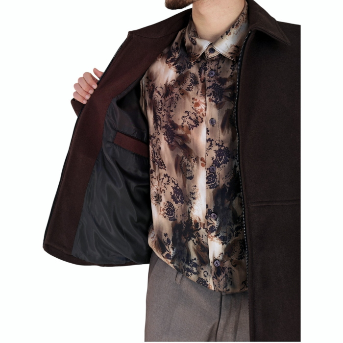 Cappotto uomo IMPERIAL modello camicia corto panno misto lana con zip