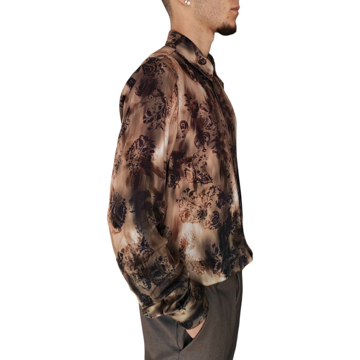 Camicia uomo IMPERIAL 100% viscosa regular fit fantasia floreale 