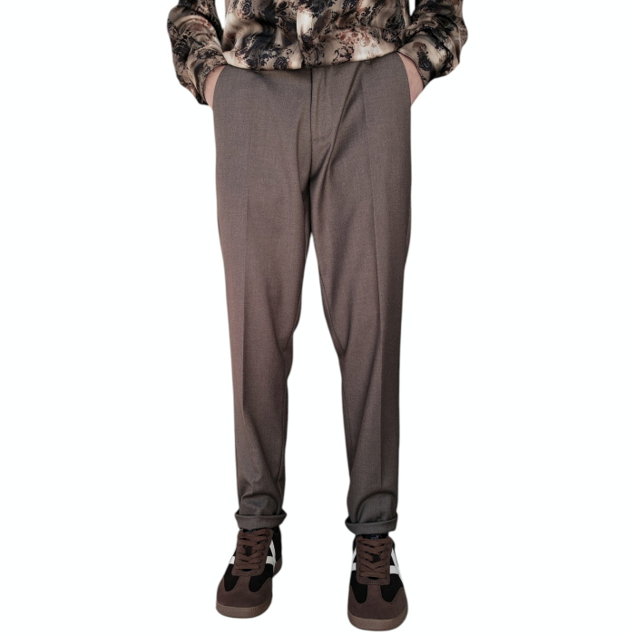 Pantalone uomo IMPERIAL chino slim fit con piega centrale e risvoltino