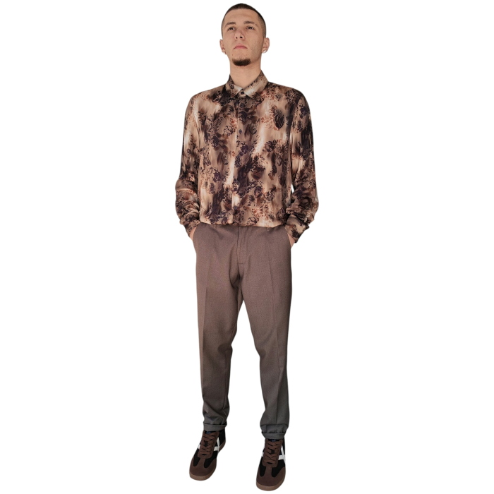Pantalone uomo IMPERIAL chino slim fit con piega centrale e risvoltino