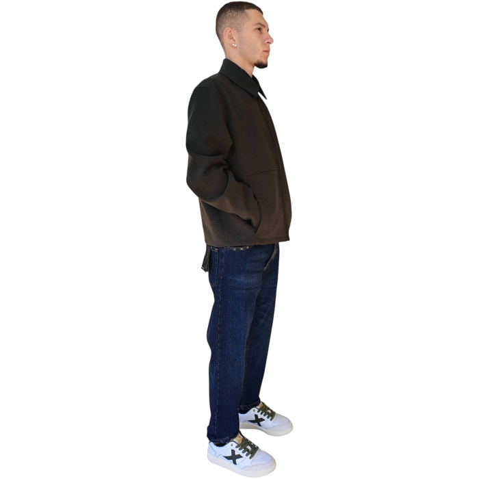 Cappotto uomo IMPERIAL modello camicia corto panno misto lana con zip